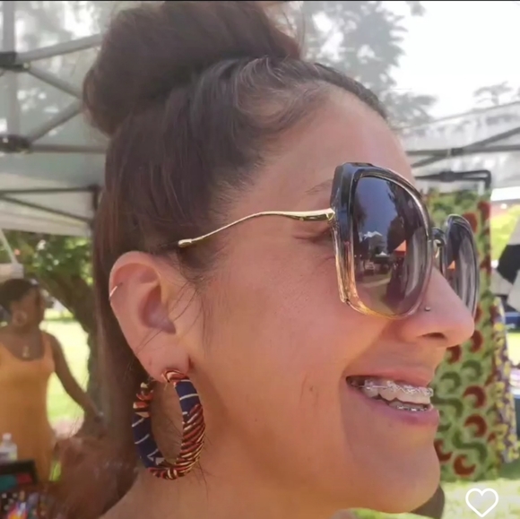 Handmade Ankara(African print) earrings - Picture 2 of 2